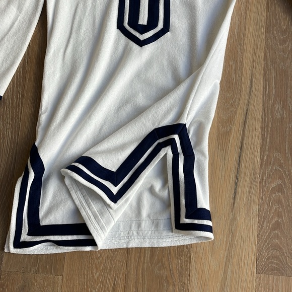 NWT Cabana Life. Long sleeve terry tunic in white with navy trim. UPF 50+ - Picture 2 of 10